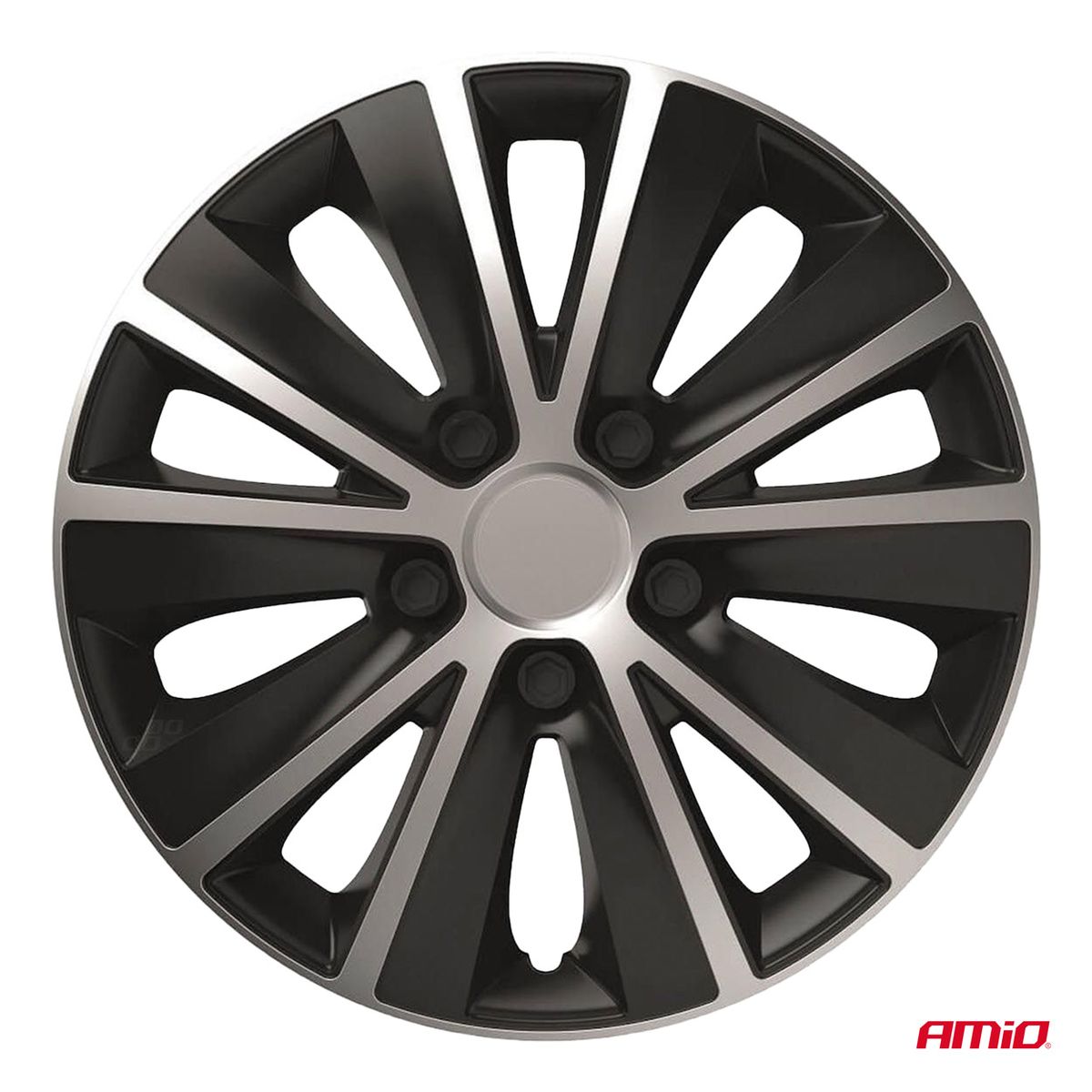 ENJOLIVEURS DE VOITURE 4PCS SET RAPIDE NOIR ET ARGENT 15" COLOR BOX
