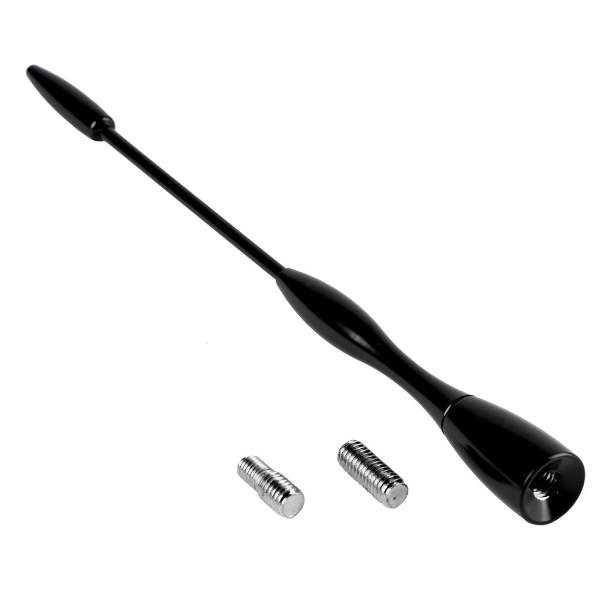 ANTENNE ALU NOIRE 16CM AVEC ADAPTATEUR 5/6MM A VISSER AMIO