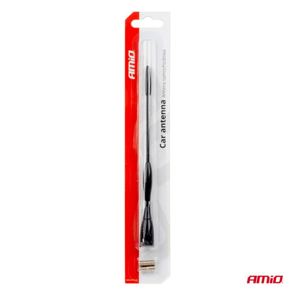 ANTENNE ALU NOIRE 16CM AVEC ADAPTATEUR 5/6MM A VISSER AMIO