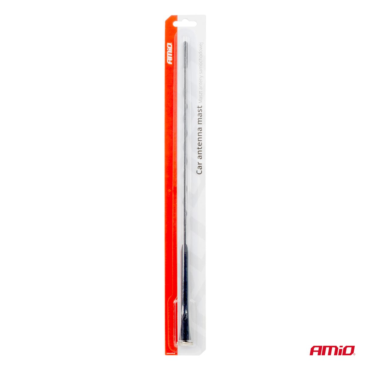ANTENNE NOIRE TORSADEE 41CM AVEC ADAPTATEUR 5/6MM A VISSER AMIO
