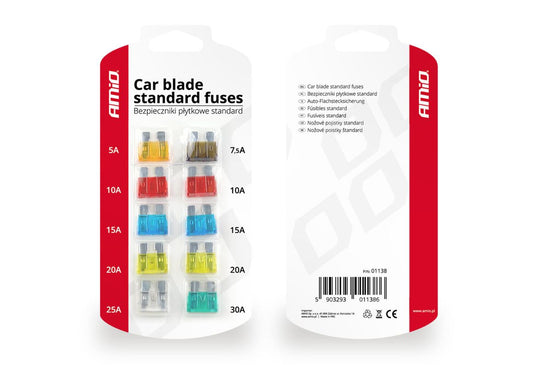 FUSIBLES PLATS STANDARD 5A À 30A 10PCS AMIO