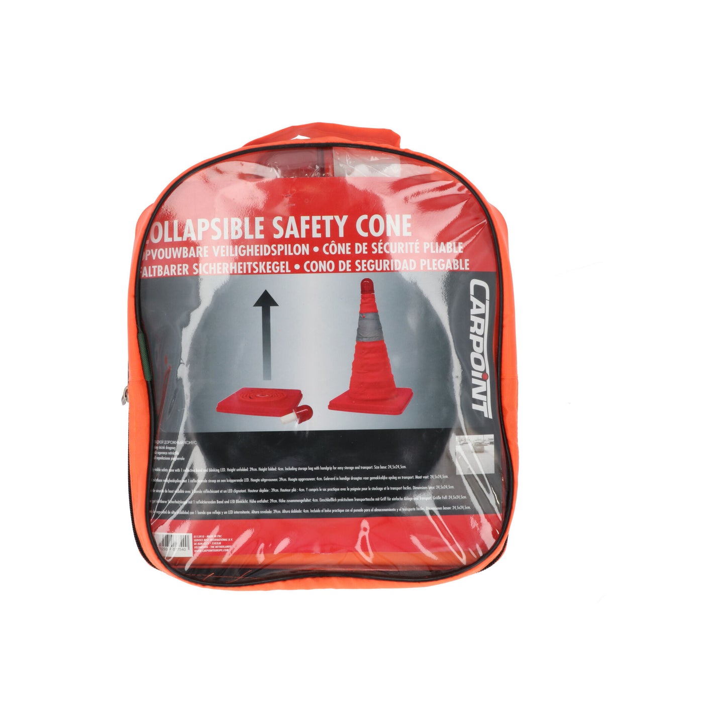 CONE DE SECURITE HAUTE VISIBILITE PLIABLE AVEC LED CLIGNOTANTE CARPOINT z