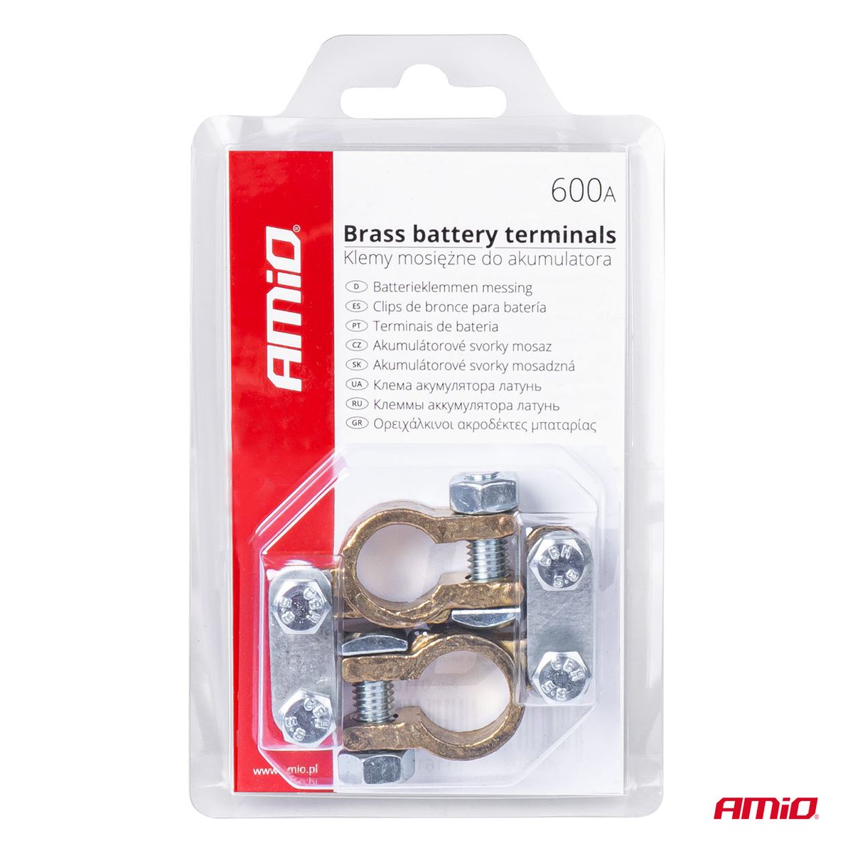 COSSES DE BATTERIE 12/24V EN LAITON 600 AMP AVEC VIS X 2 AMIO