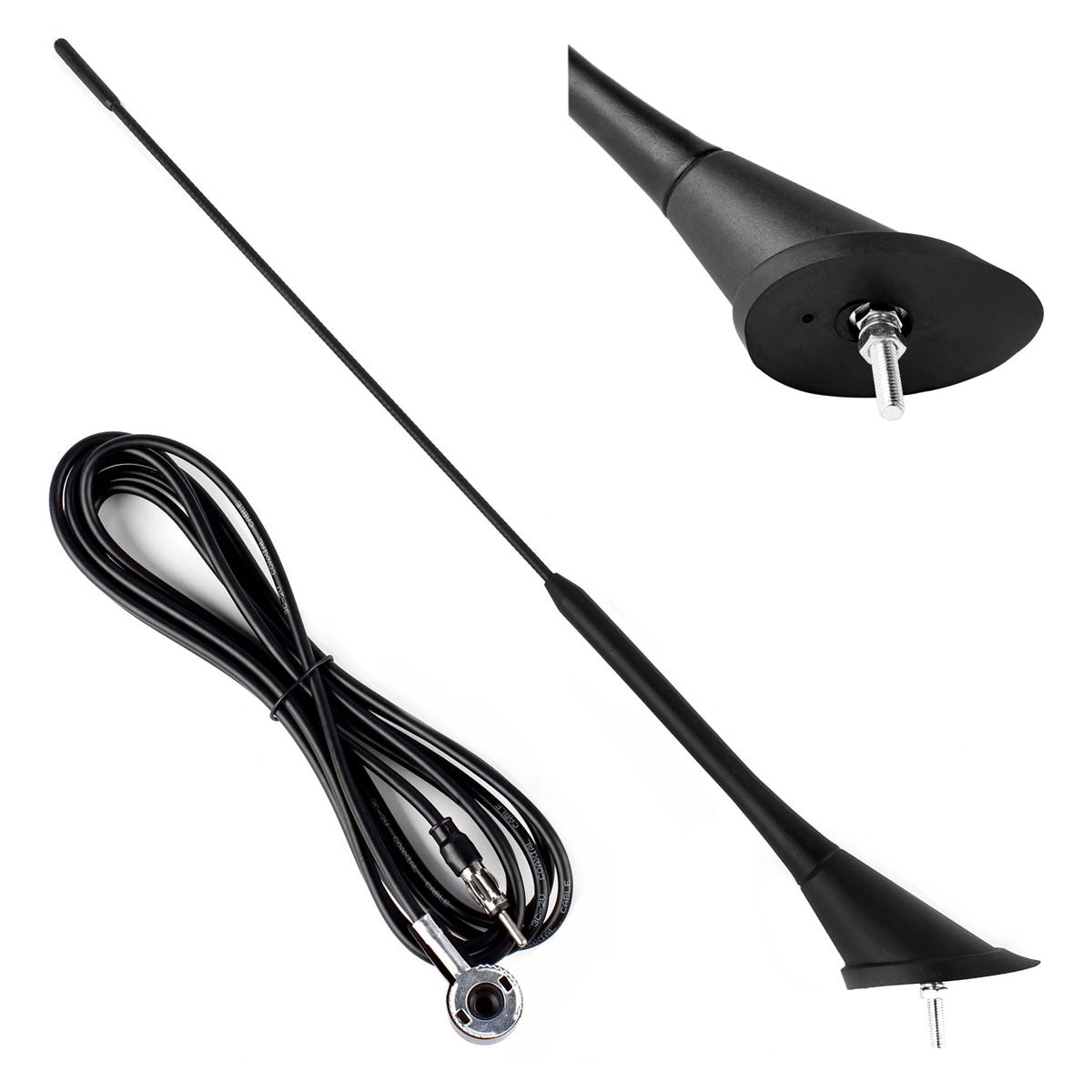 ANTENNE DE TOIT UNIVERSELLE 40 CM AMIO CABLE 3M AVEC DIN AMIO