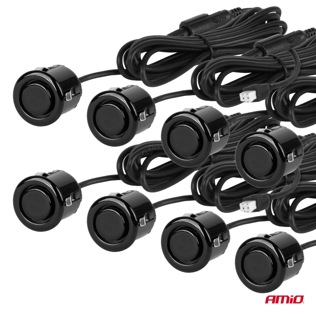 RADAR DE RECUL 8 CAPTEURS NOIRS 18MM + ECRAN LED AMIO