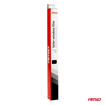 FILM SOLAIRE 15% NOIR FONCE 75X300CM POUR VITRES AMIO