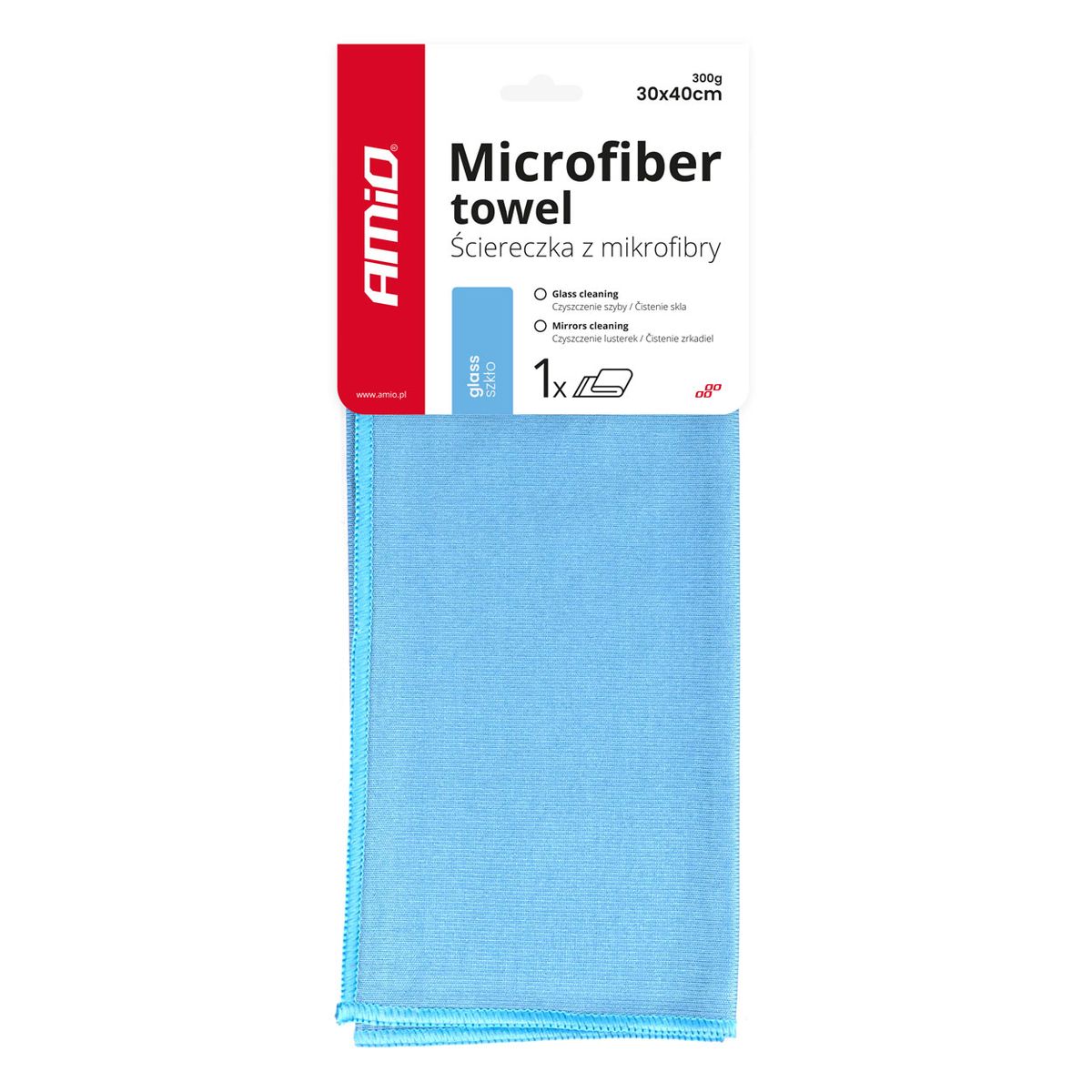 CHIFFON MICROFIBRE POUR VITRES 30X40CM AMIO