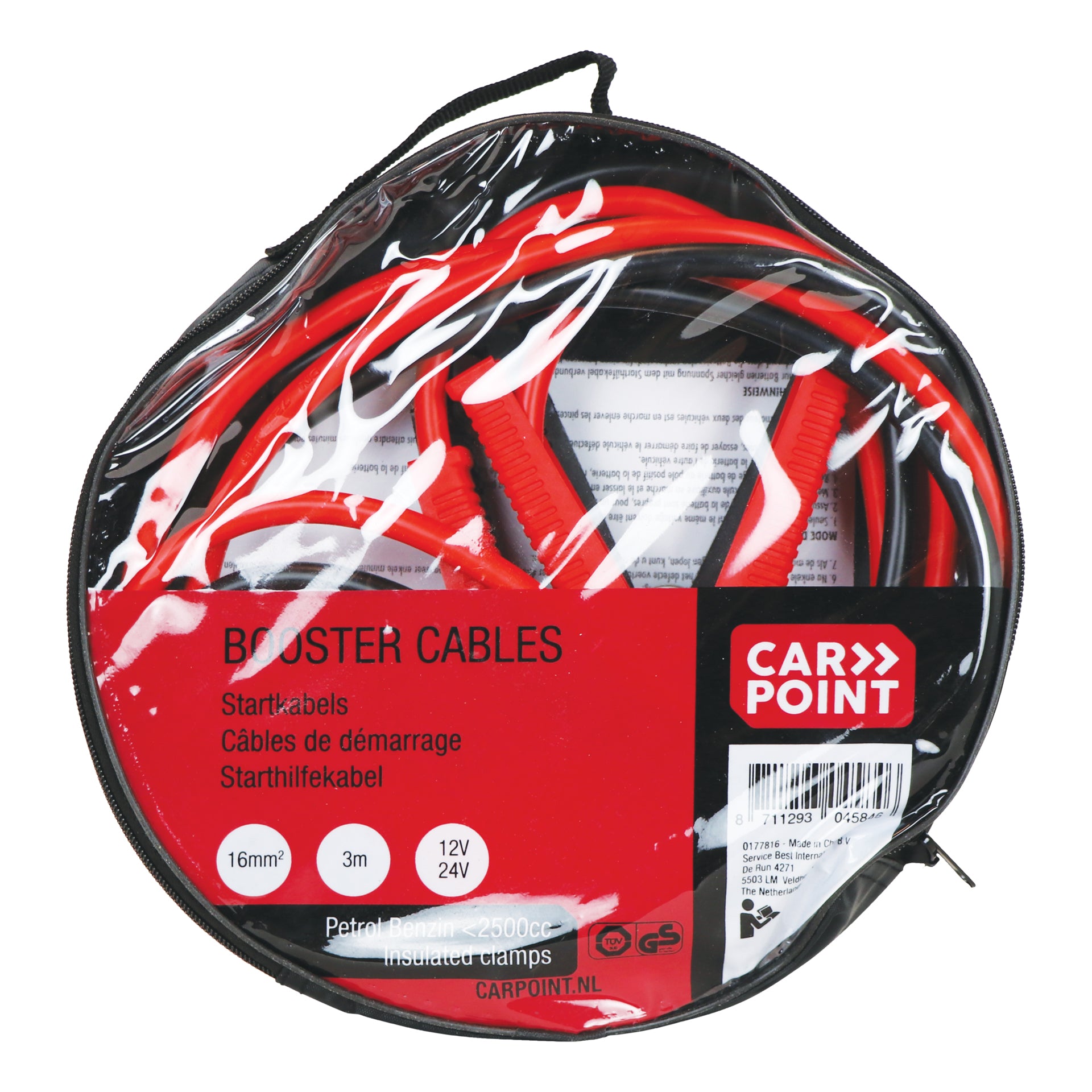 CABLES DE DEMARRAGE 16MM² TUV/GS/DIN 3M (PINCES  ISOLEES) CARPOINT
