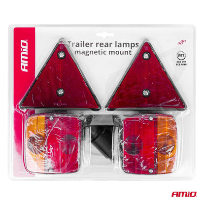 FEUX ARRIERE MAGNETIQUES AVEC TRIANGLE PRISE 7 BROCHES AMIO
