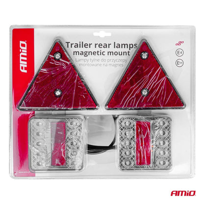 FEUX ARRIERE MAGNETIQUES A LED AVEC TRIANGLE PRISE 7 BROCHES AMIO