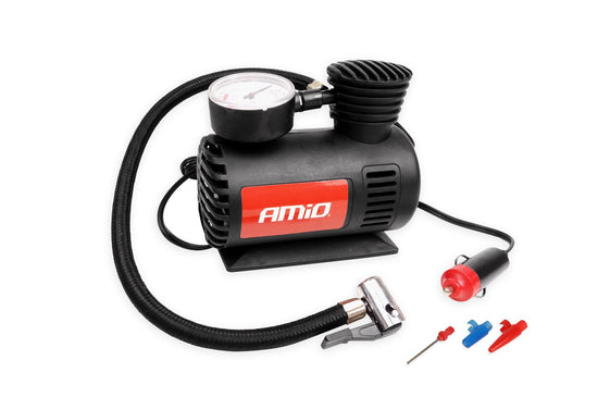 COMPRESSEUR D'AIR GONFLEUR 12V AVEC EMBOUTS AMIO