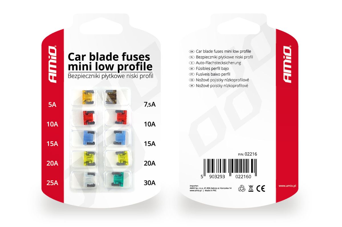 FUSIBLES MINI 5A À 30A 10 PCS AMIO