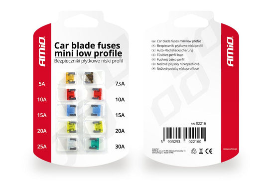 FUSIBLES MINI 5A À 30A 10 PCS AMIO