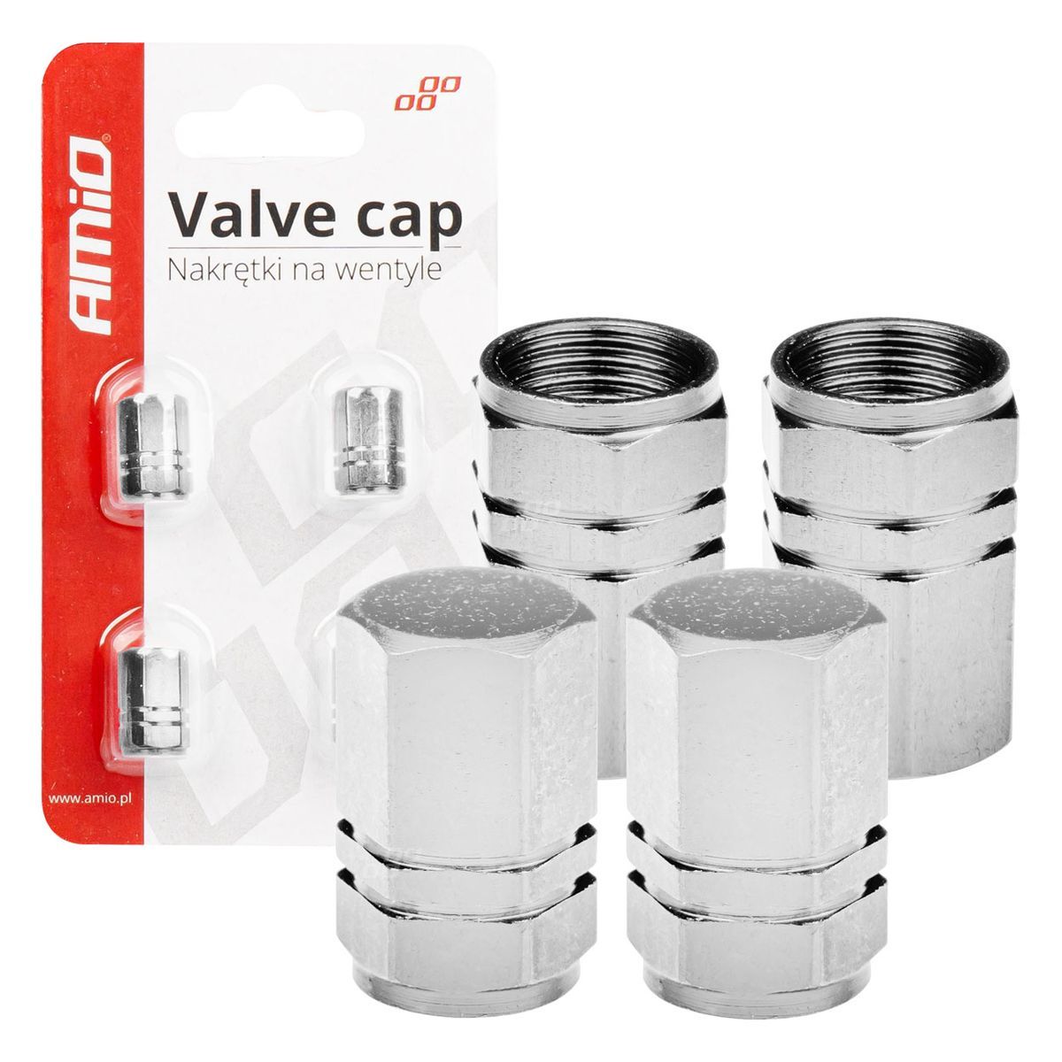 BOUCHONS DE VALVES EN ALUMINIUM ARGENT 4 PCS AMIO