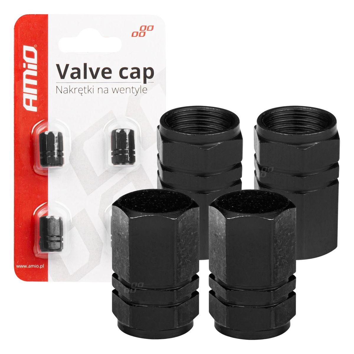 BOUCHONS DE VALVES EN ALUMINIUM NOIR 4PCS AMIO