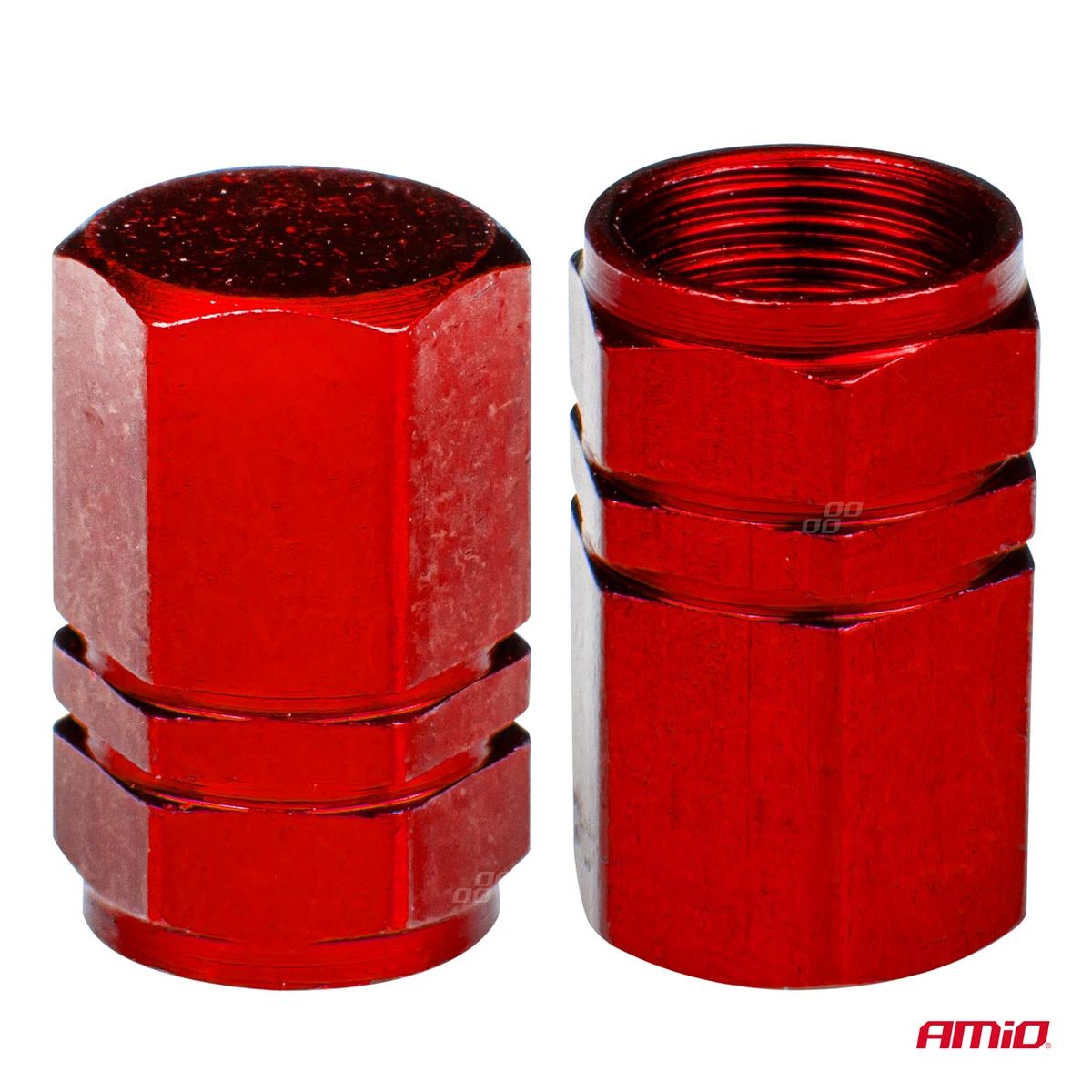 BOUCHONS DE VALVES EN ALUMINIUM ROUGE 4PCS AMIO
