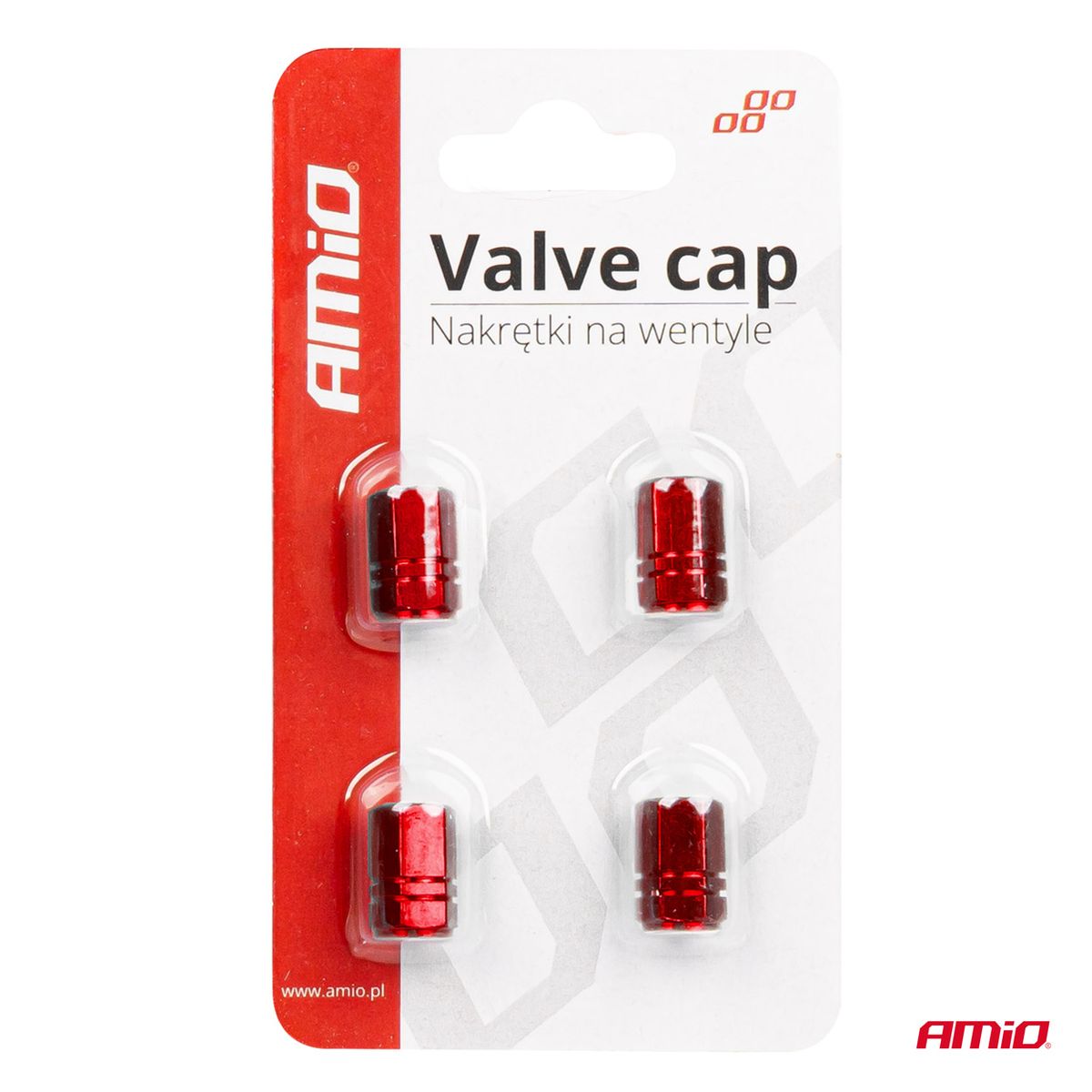 BOUCHONS DE VALVES EN ALUMINIUM ROUGE 4PCS AMIO