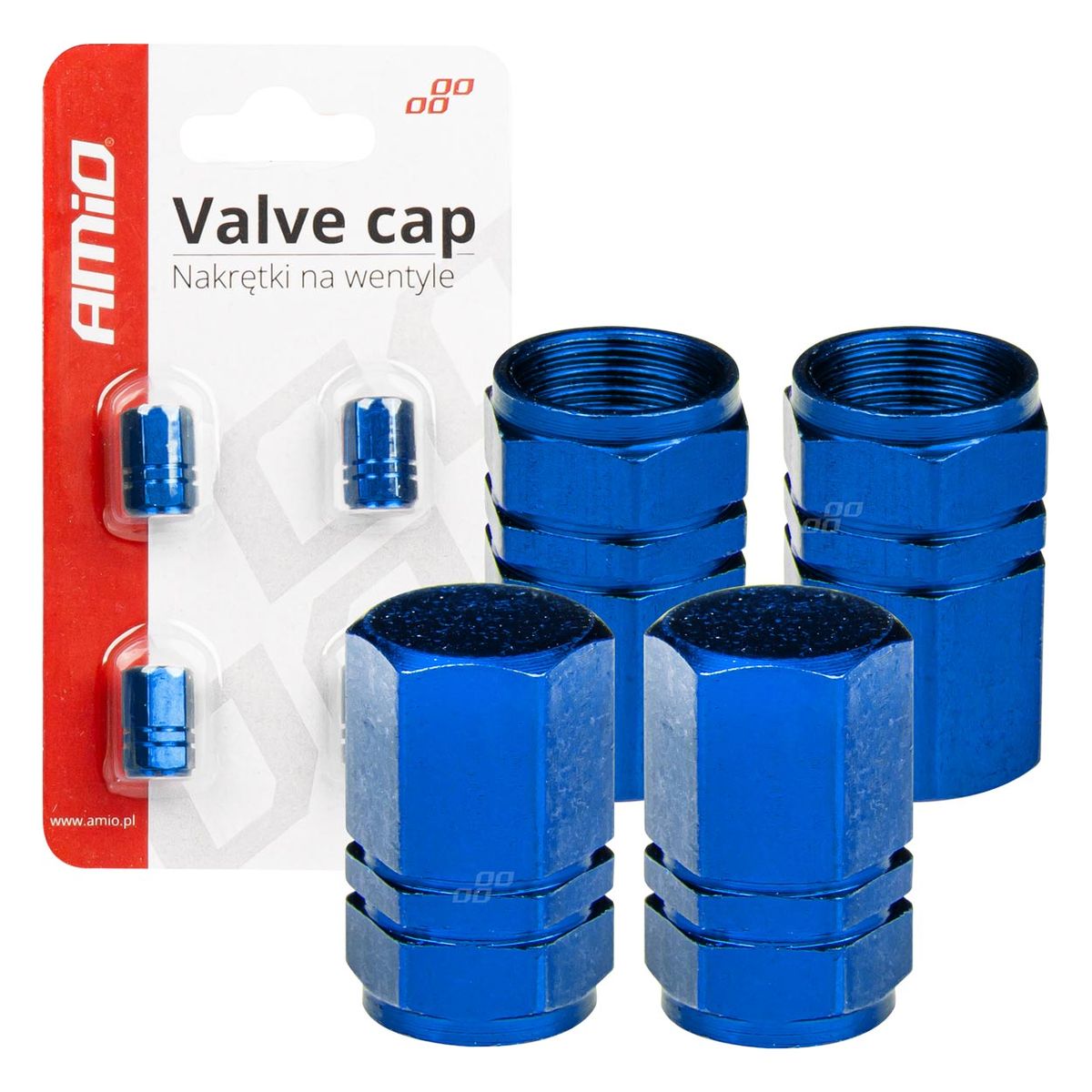 BOUCHONS DE VALVES EN ALUMINIUM BLEU 4PCS AMIO