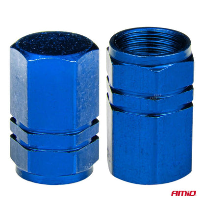 BOUCHONS DE VALVES EN ALUMINIUM BLEU 4PCS AMIO
