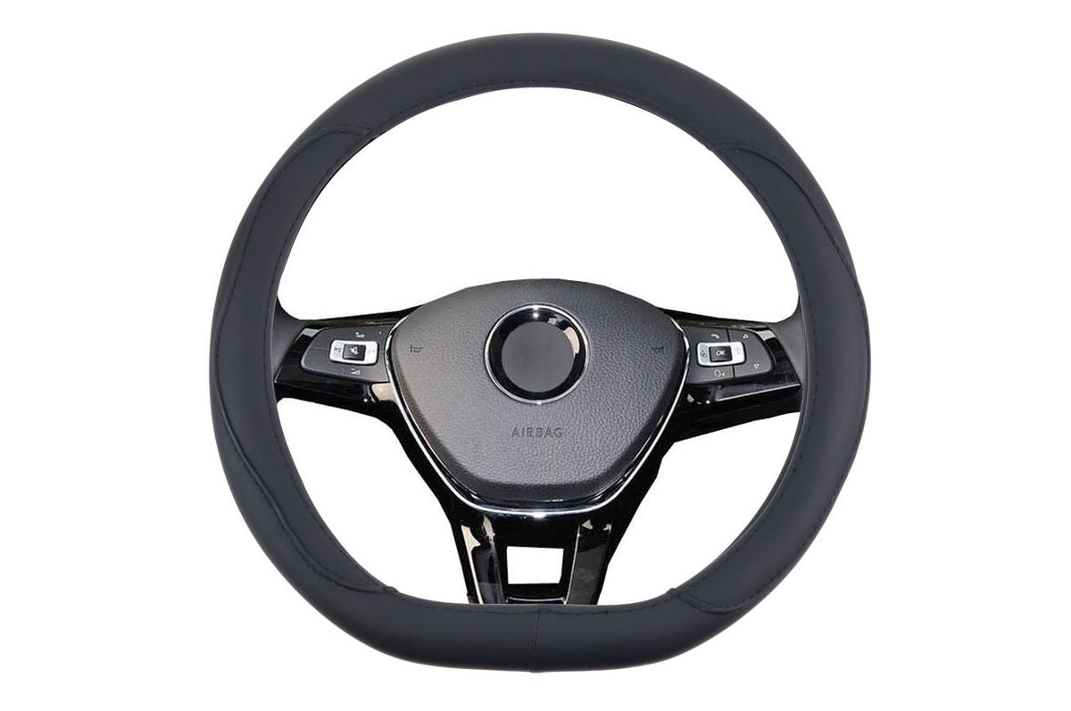 COUVRE VOLANT NOIR AVEC MEPLAT 37-39CM AMIO
