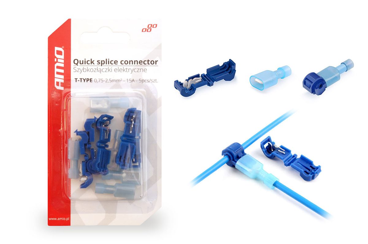 CONNECTEUR DE CONNEXION RAPIDE DE TYPE T 0,75-2,5MM2 15A 5PCS AMIO