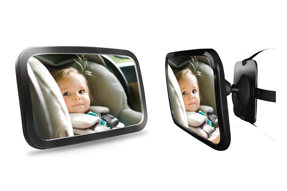 MIROIR DE VOITURE POUR SURVEILLANCE BEBE AVEC SANGLE DE FIXATION