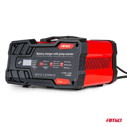 CHARGEUR DE BATTERIE 12A 12/24V AVEC BOOSTER INTEGRE 12V 75A AMIO
