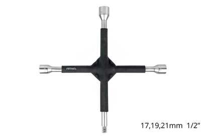 CLÉ EN CROIX RENFORCÉE AVEC CACHE CAOUTCHOUTÉ 17-19-21MM 1/2" AMIO