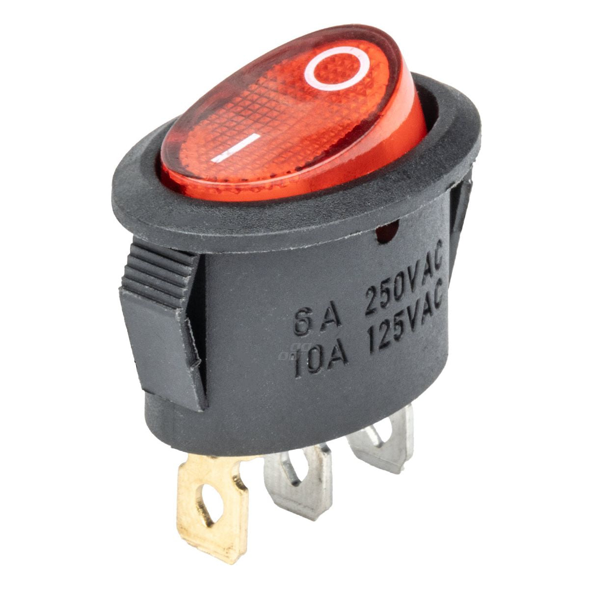 INTERRUPTEUR ELLIPTIQUE 12V/230V (AVEC LUMIERE ROUGE) BU02 AMIO