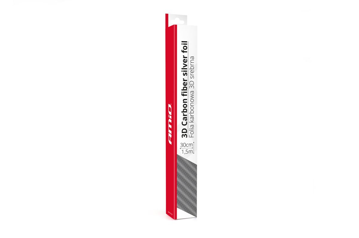 FEUILLE 3D EN FIBRE DE CARBONE ARGENT 30CM x 150CM AMIO