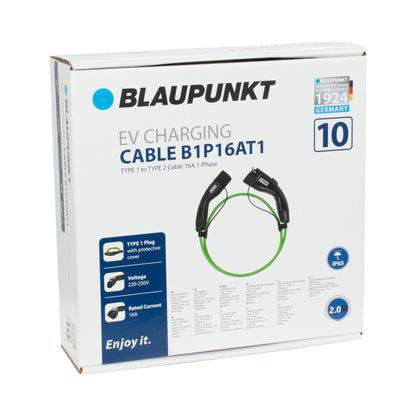 CABLE CHARGE VEHICULE ELECTRIQUE 16A MONOPHASE T1 >T2 B1P16AT1 N°10 BLAUPUNKT