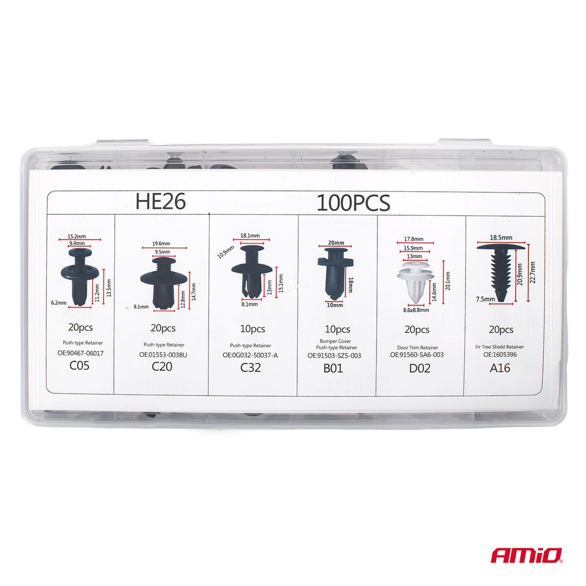 COFFRET AGRAFES 100 PIÈCES AMIO