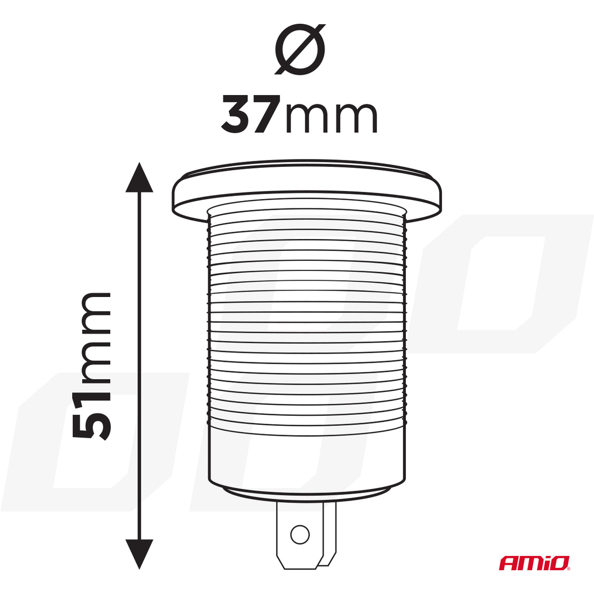 CHARGEUR ETANCHE AVEC VOLTMETRE USB + USB-C AMIO