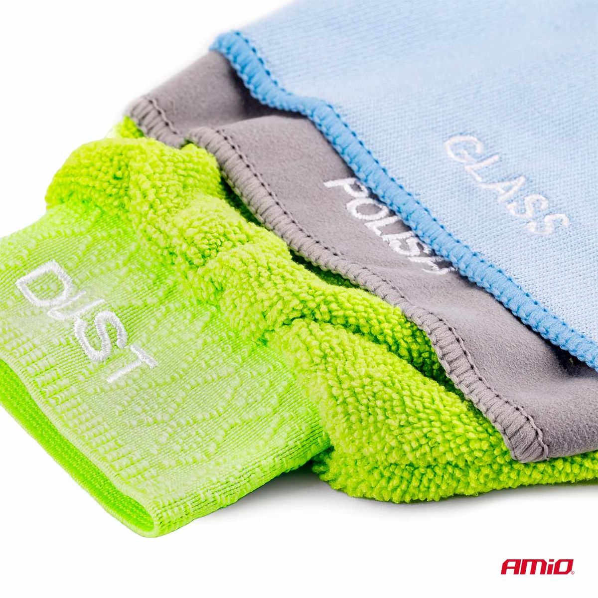 GANT DE NETTOYAGE EN MICROFIBRE 3EN1 VITRE POLISH POUSSIERE 25X17CM AMIO