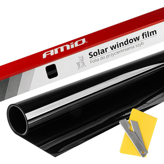 FILM SOLAIRE 1% NOIR ULTRA FONCE 75X300CM POUR VITRES AMIO