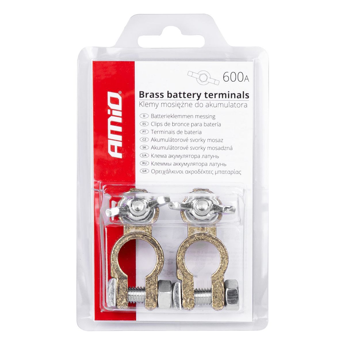 COSSES DE BATTERIE 12/24V EN LAITON 600 AMP AVEC VIS PAPILLON X 2 AMIO