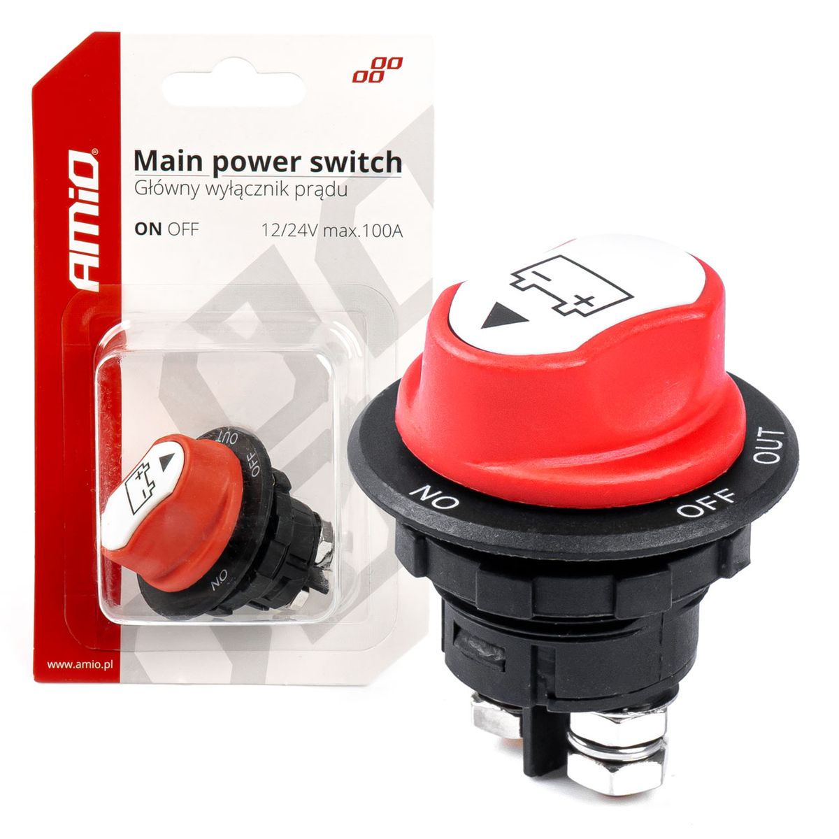 INTERRUPTEUR COUPE-CIRCUIT HEBEL AMIO 12/32V MAX 100A CRÊTE 500A AMIO