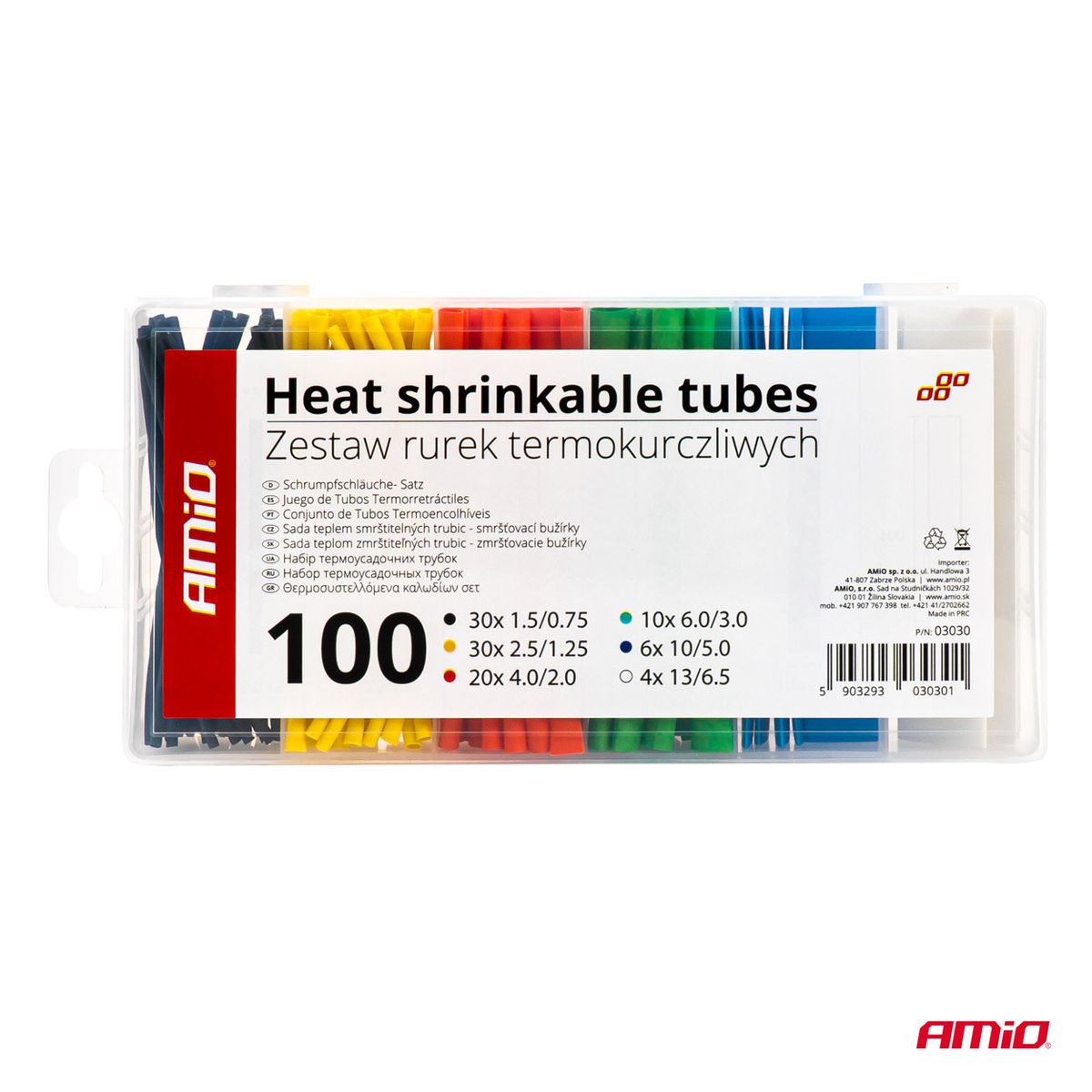 COFFRET DE GAINES THERMORÉTRACTABLES 100 PCS AMIO