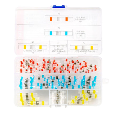 COFFRET CONNECTEURS THERMORÉTRACTABLES A SOUDER 100PCS AMIO