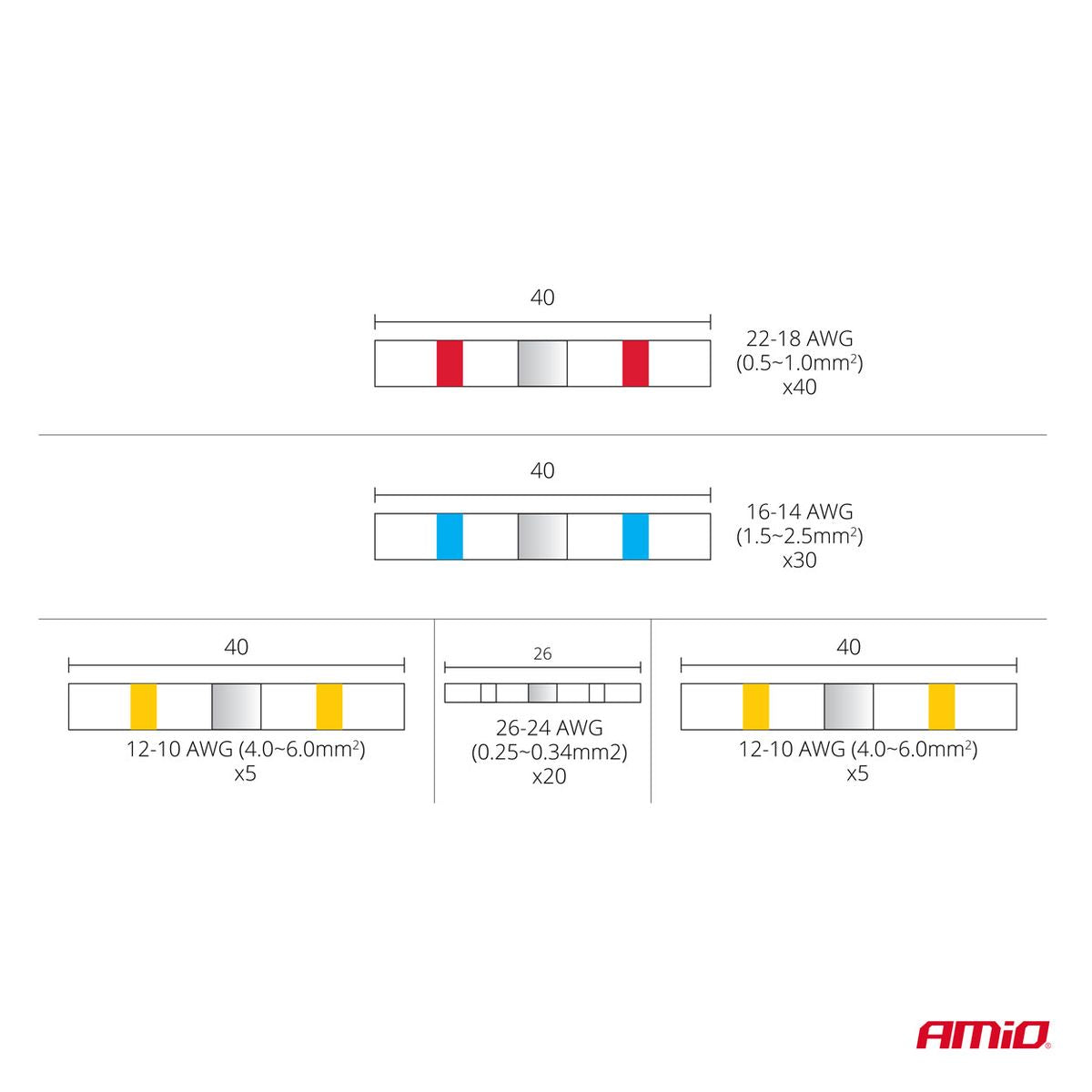COFFRET CONNECTEURS THERMORÉTRACTABLES A SOUDER 100PCS AMIO