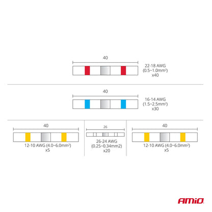 COFFRET CONNECTEURS THERMORÉTRACTABLES A SOUDER 100PCS AMIO
