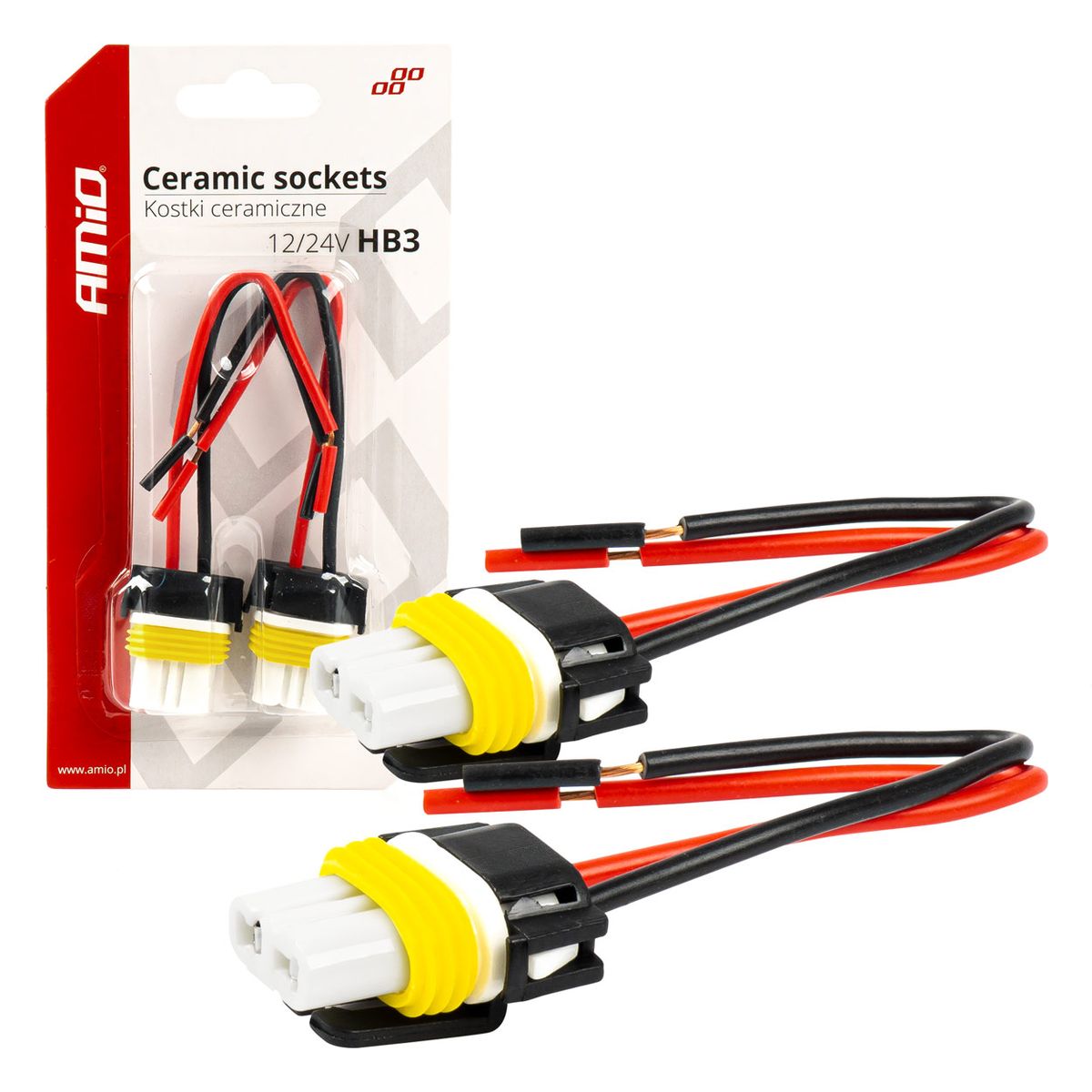 CONNECTEURS CERAMIQUE X 2 HB3 9005 12/24V AMIO