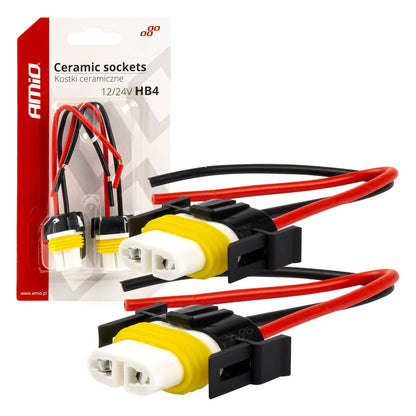 CONNECTEURS CERAMIQUE X 2 HB4 9005 12/24V AMIO