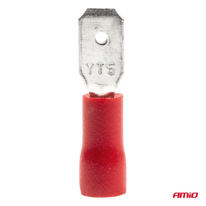 COSSES PLATES MALES ROUGES 4.75MM (0.5-1.5MM²) 10A 10 PCS AMIO