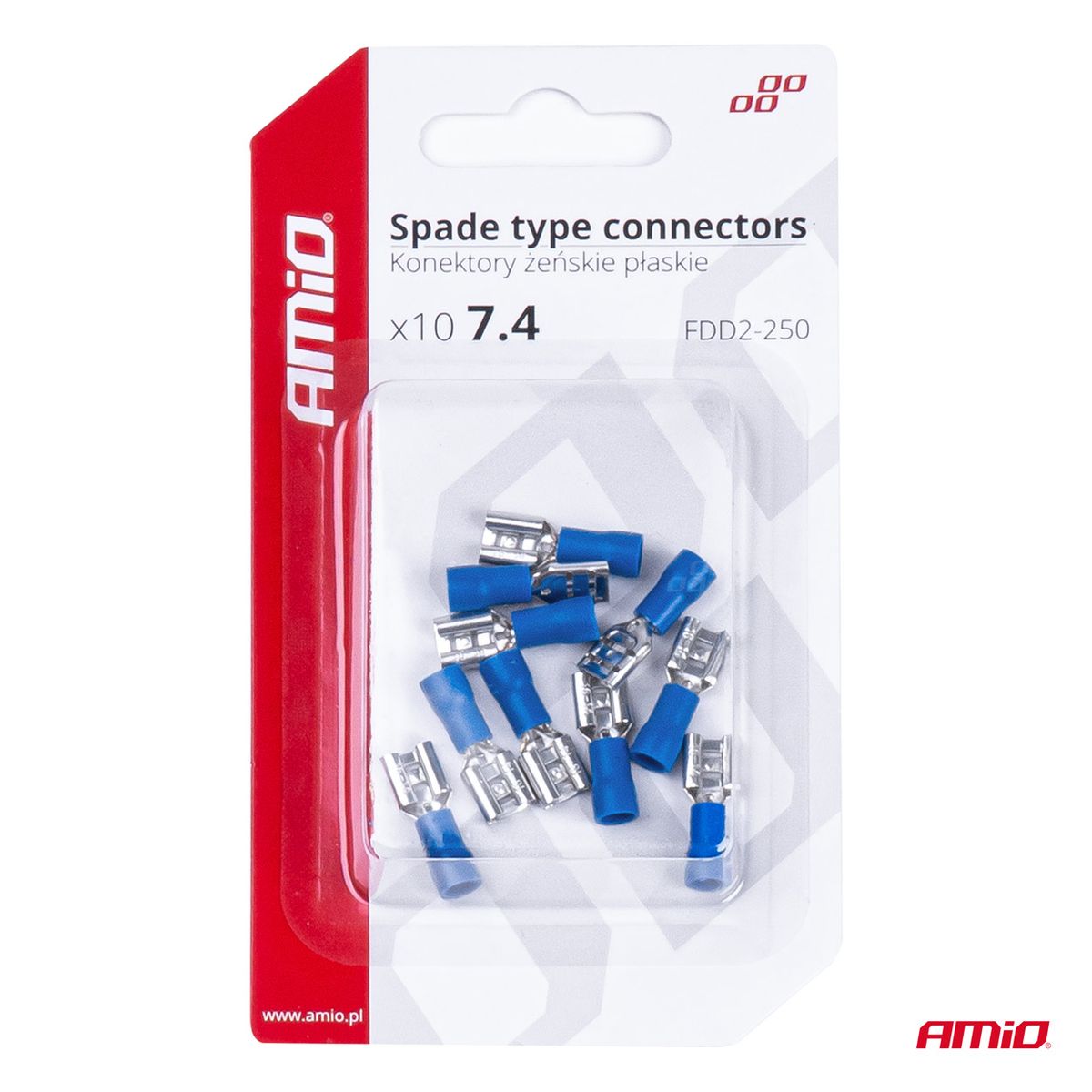 COSSES CLIP PLATES FEMELLE BLEUE 7.4MM 1.5-2.5MM2 15A 10 PCS AMIO