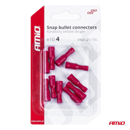 COSSES RONDES FEMELLE ROUGE 4MM 0.5-1.5MM2 10A 10 PCS AMIO