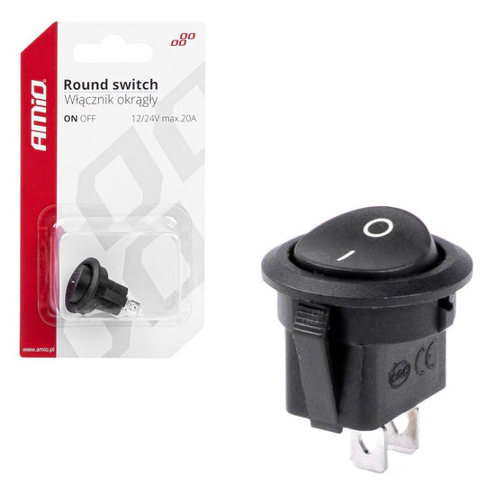 INTERRUPTEUR ROND 12V 20A ON/OFF AMIO