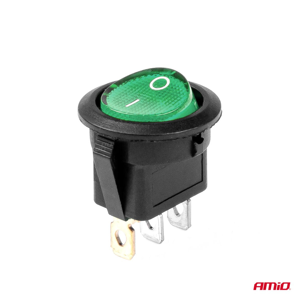 INTERRUPTEUR ROND AVEC LUMIERE VERTE 12/24V 20A ON/OFF AMIO
