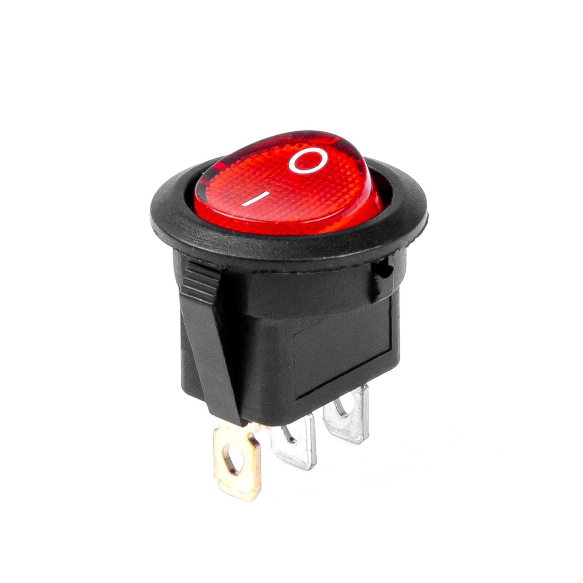 INTERRUPTEUR ROND AVEC LUMIERE ROUGE 12/24V MAX 20A ON/OFF AMIO