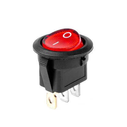 INTERRUPTEUR ROND AVEC LUMIERE ROUGE 12/24V MAX 20A ON/OFF AMIO